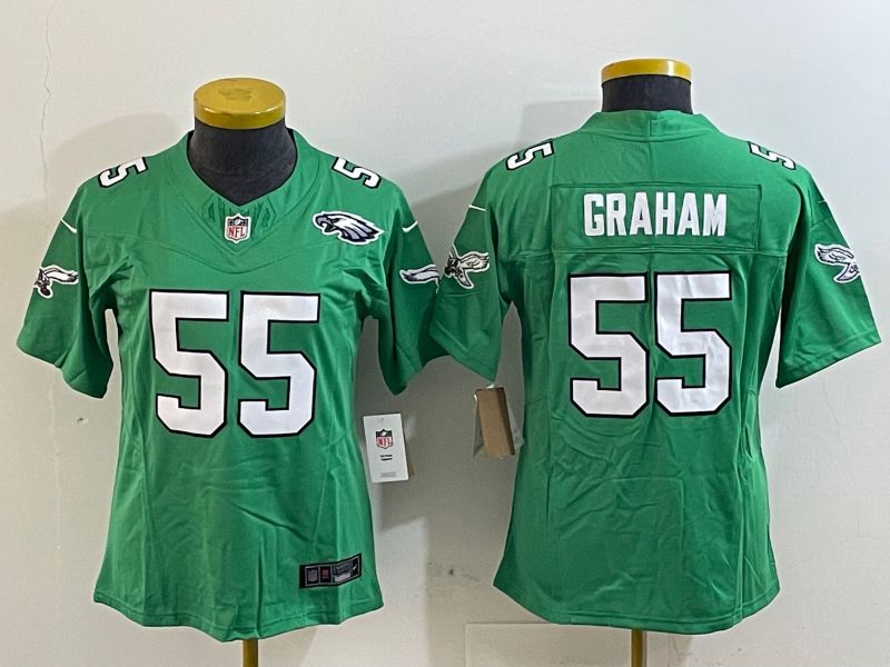 Youth Philadelphia Eagles #55 Graham Green three generations 2025 Nike Vapor Limited NFL Jersey style 3